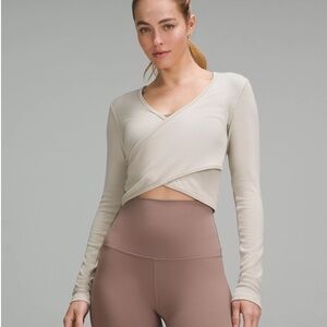 Lululemon Athletica Cream Wrap Crop Top